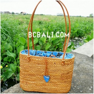 balinese designer straw rattan handwoven handbag leather handle